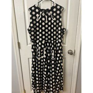 Chao Menu Fashion 5XL Black‎ Tank Top Dress With Polkadots